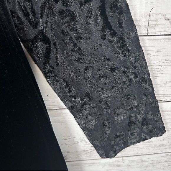 Diane Von Furstenberg DVF Vintage Black Velvet Burnout Maxi Dress Size L - Picture 6 of 9